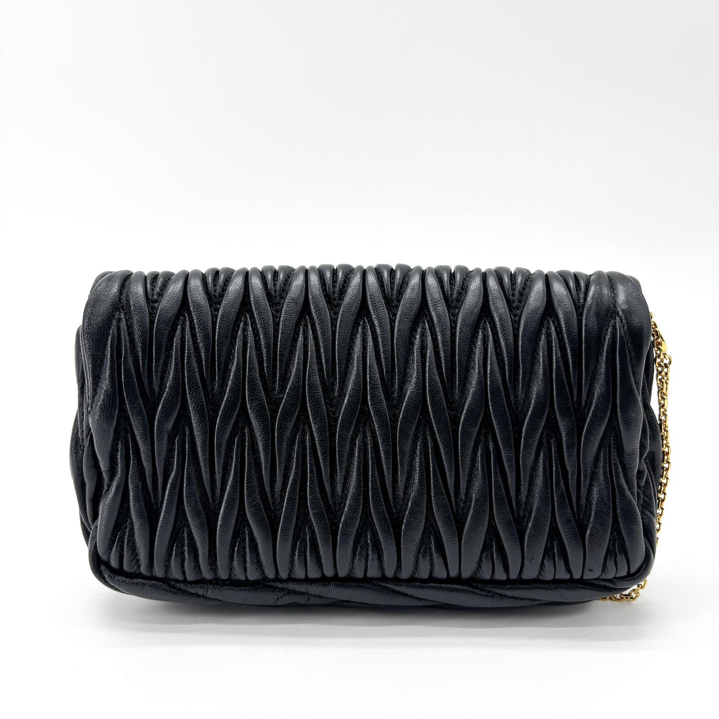 Miu Miu Matelassé Napa Leather Pouch Black