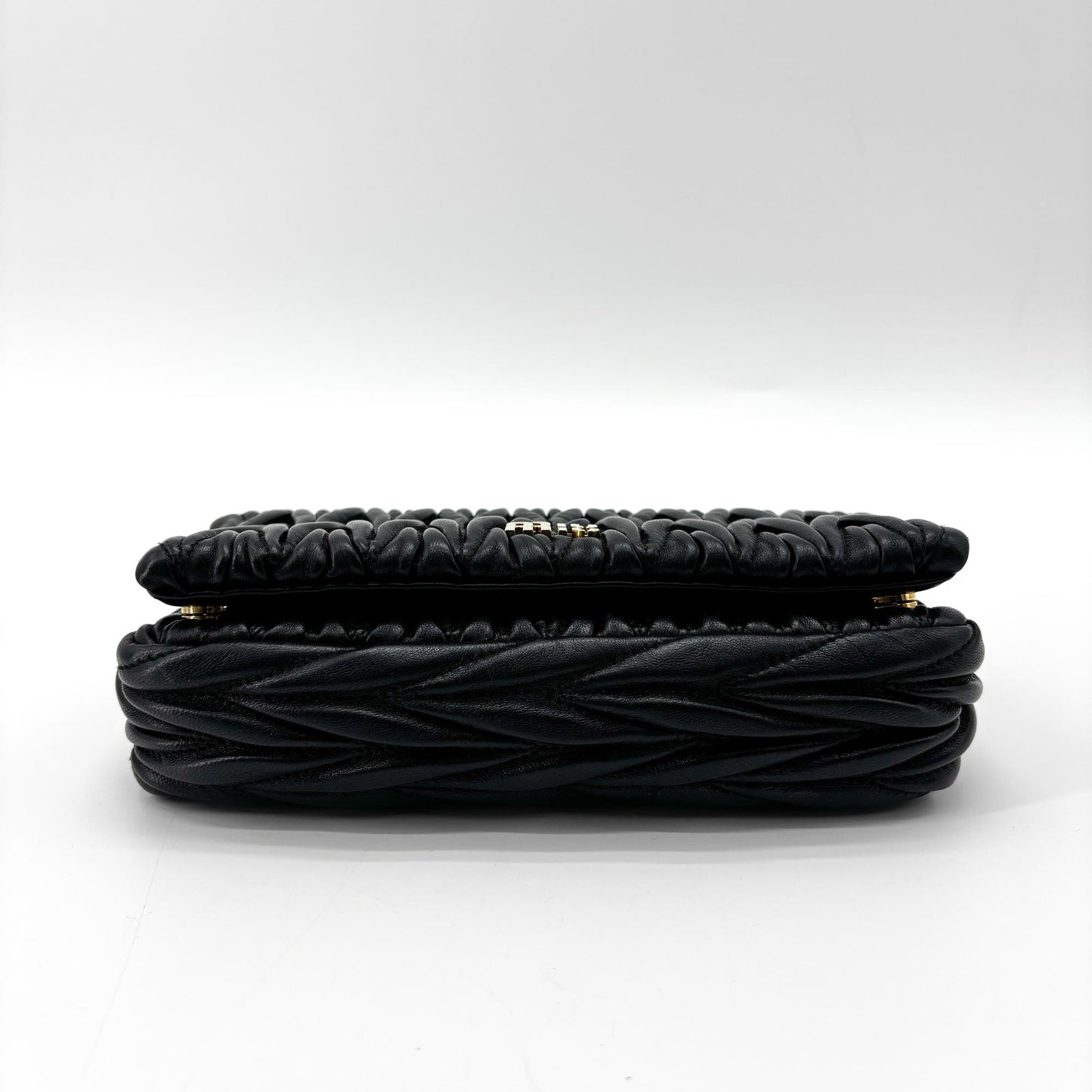 Miu Miu Matelassé Napa Leather Pouch Black