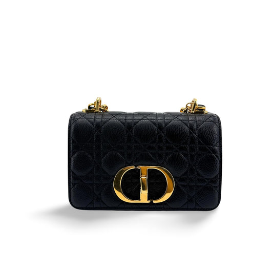 Dior Caro Small Bag Black Gold Hardware