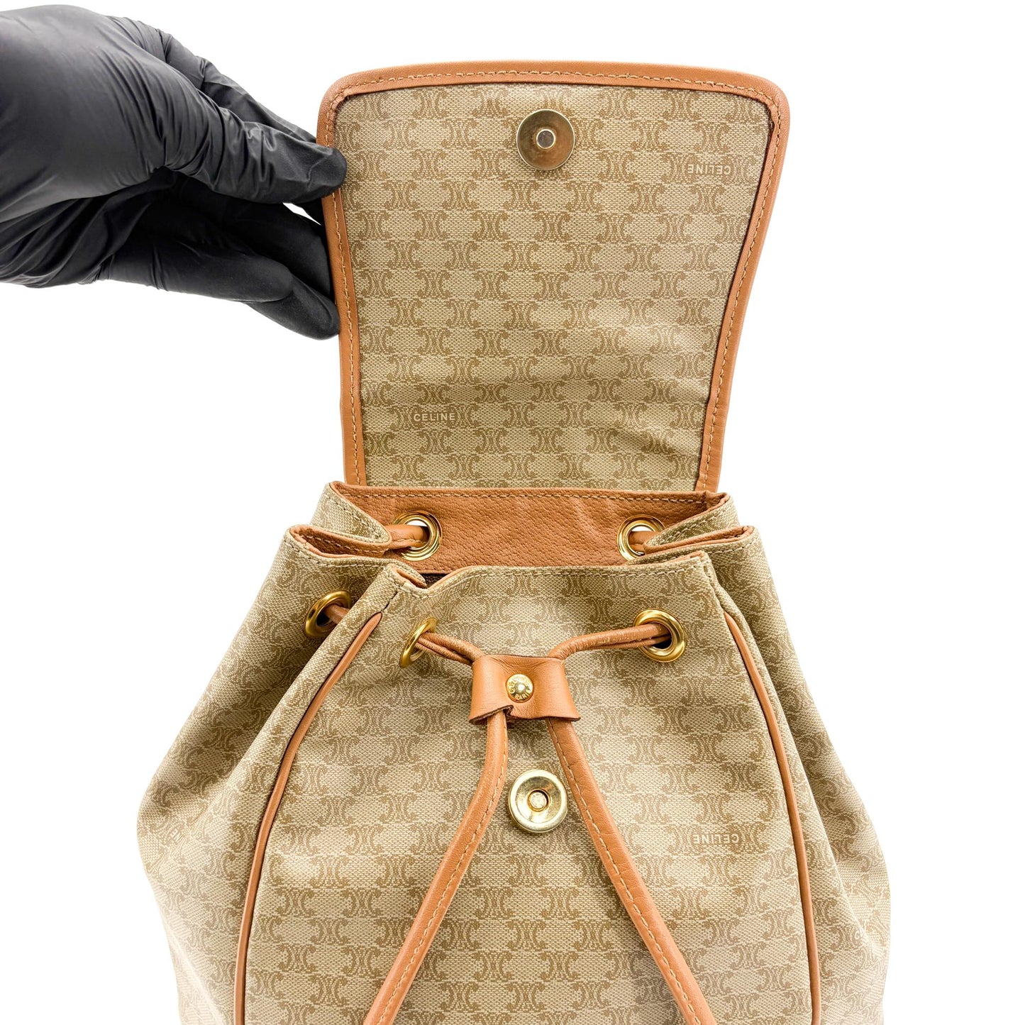Celine Macadam Vintage Medium Backpack Brown