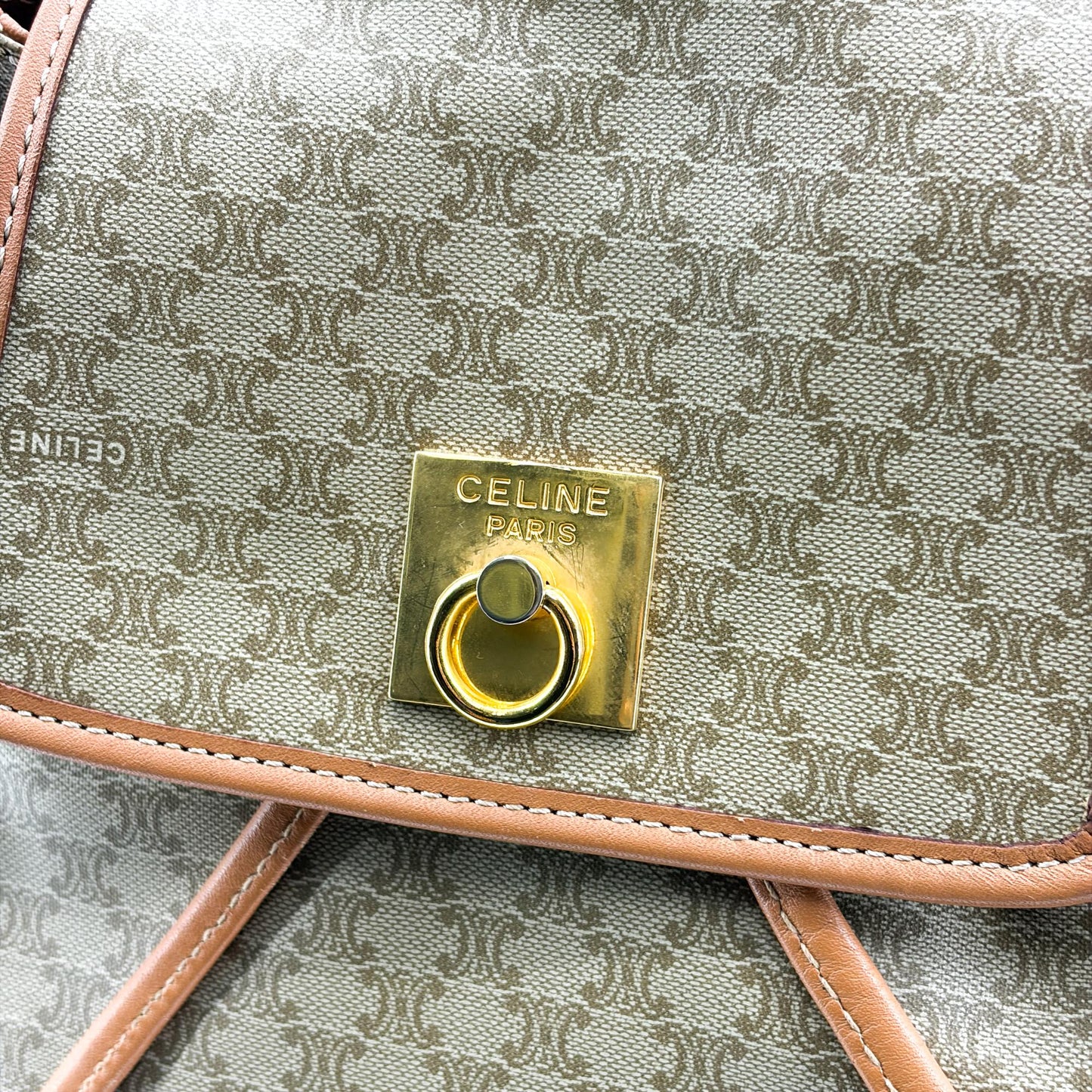 Celine Macadam Vintage Medium Backpack Brown