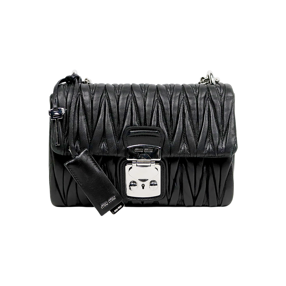 Miu Miu Black Materasse Chain Shoulder Bag
