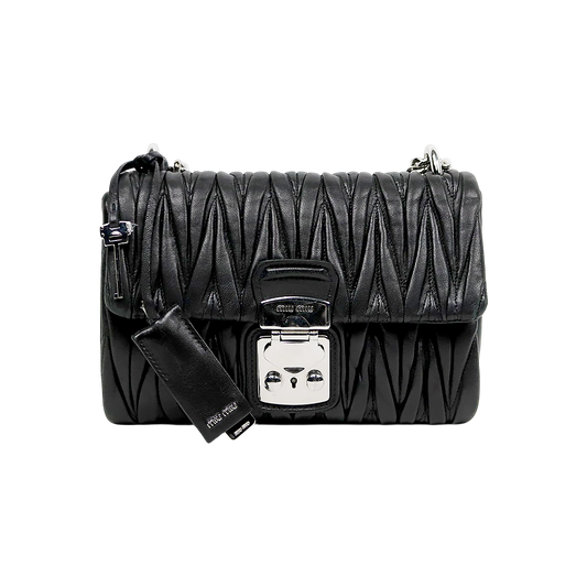 Miu Miu Black Materasse Chain Shoulder Bag