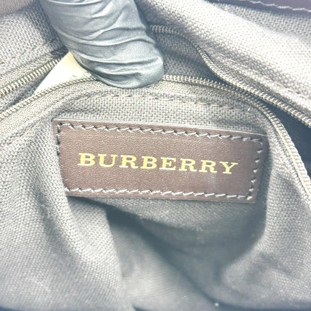 Burberry House Check Belted Tote Bag Beige Black