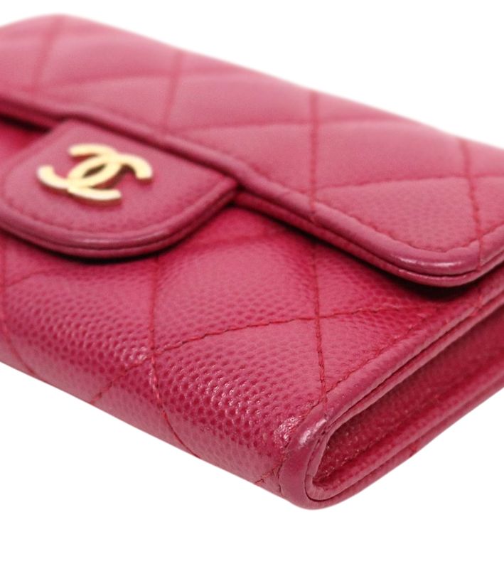 Chanel Burgundy Caviar Classic Card Holder
