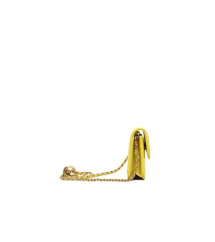 Chanel Mini Yellow Golden Ball Chain Crossbody Bag