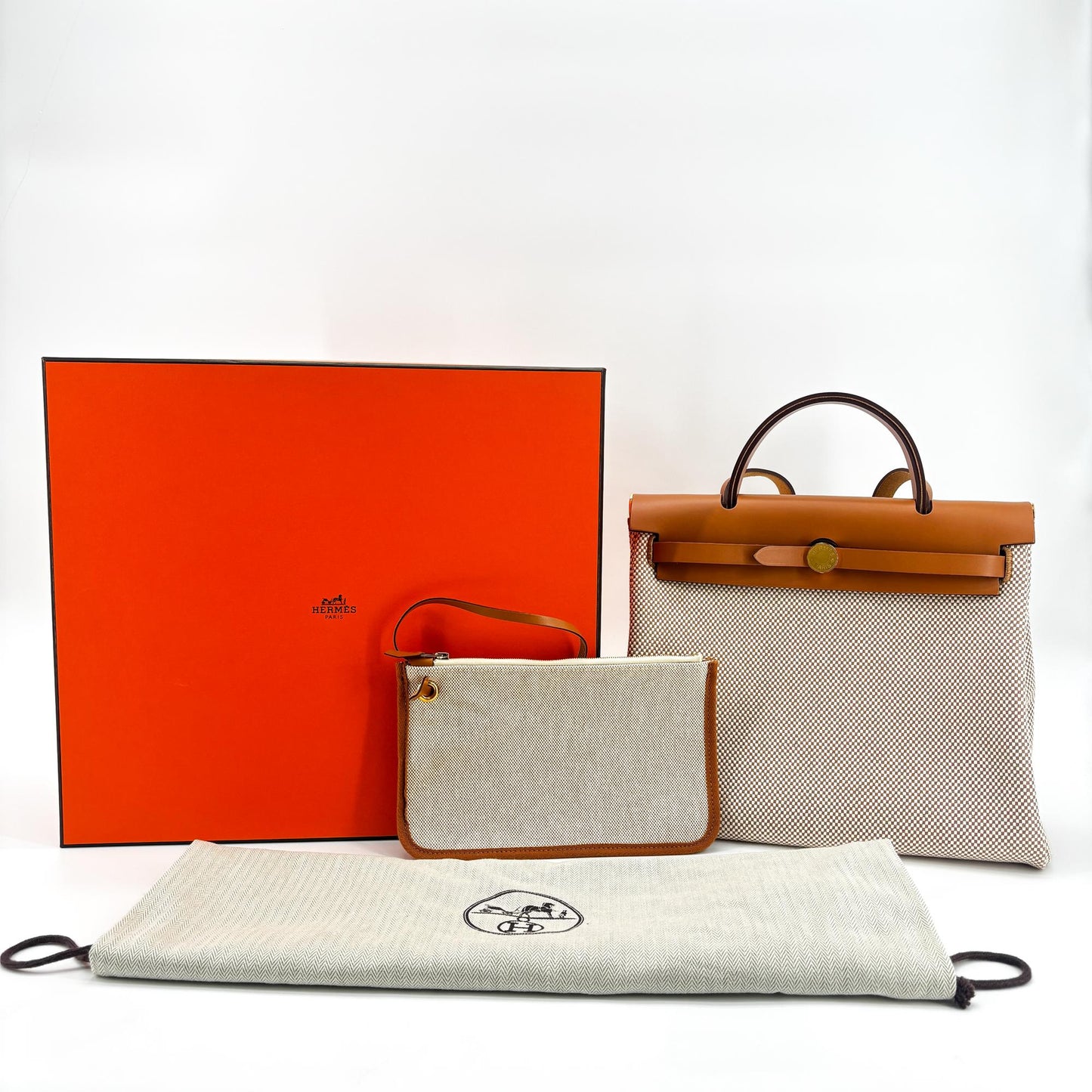Hermès Herbag Zip 31 Ecrou Gold