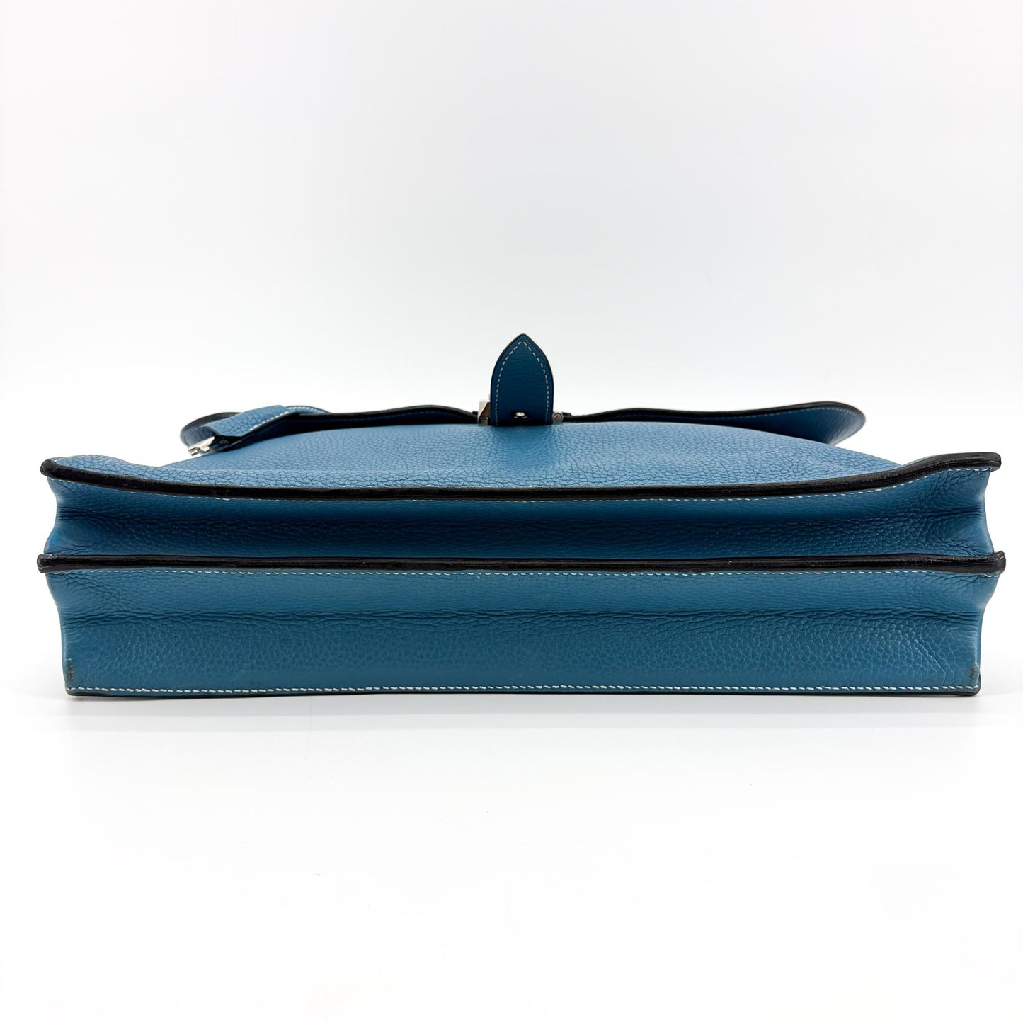 Hermès Sac à Dépêche 38 Blue Jeans Togo Silver Hardware