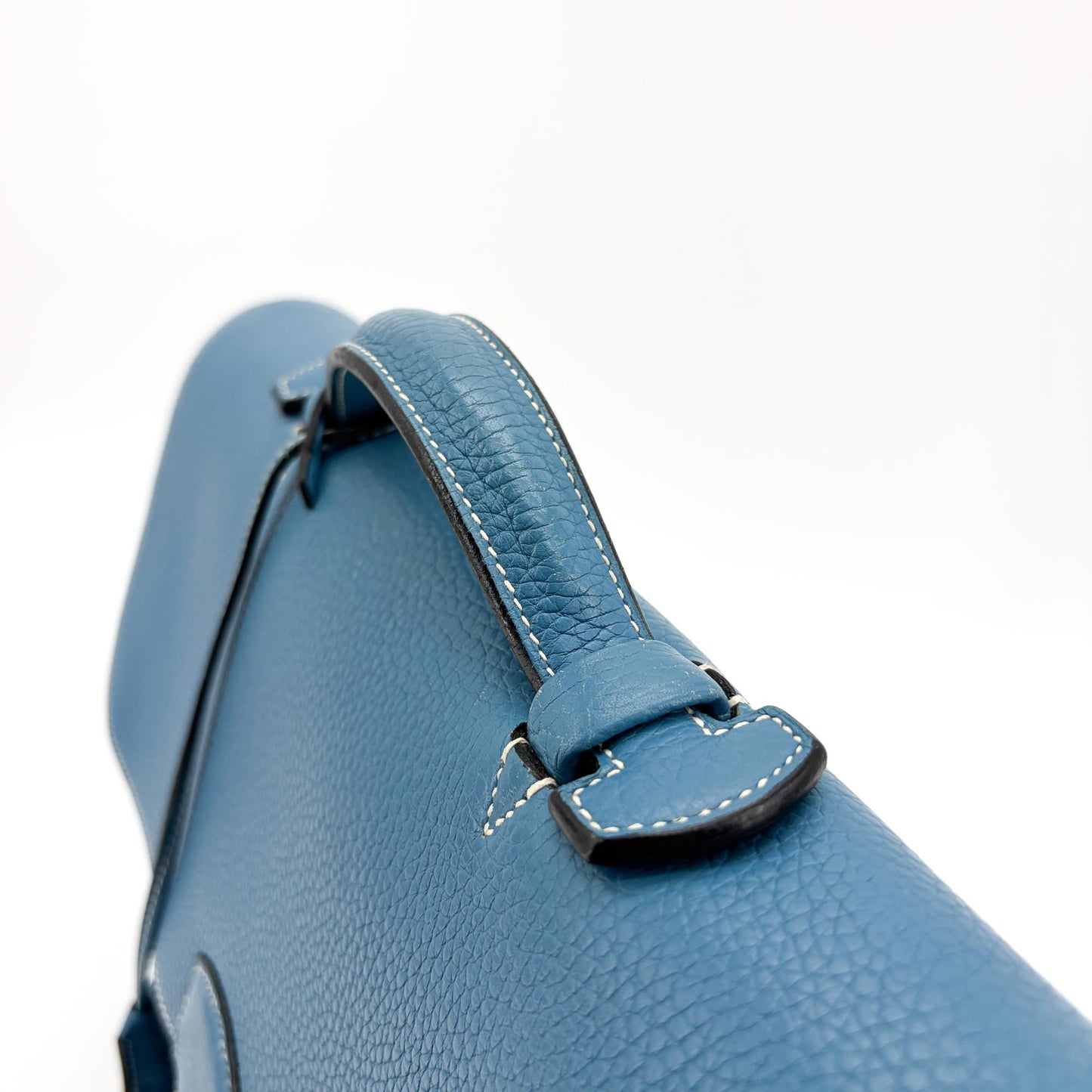 Hermès Sac à Dépêche 38 Blue Jeans Togo Silver Hardware