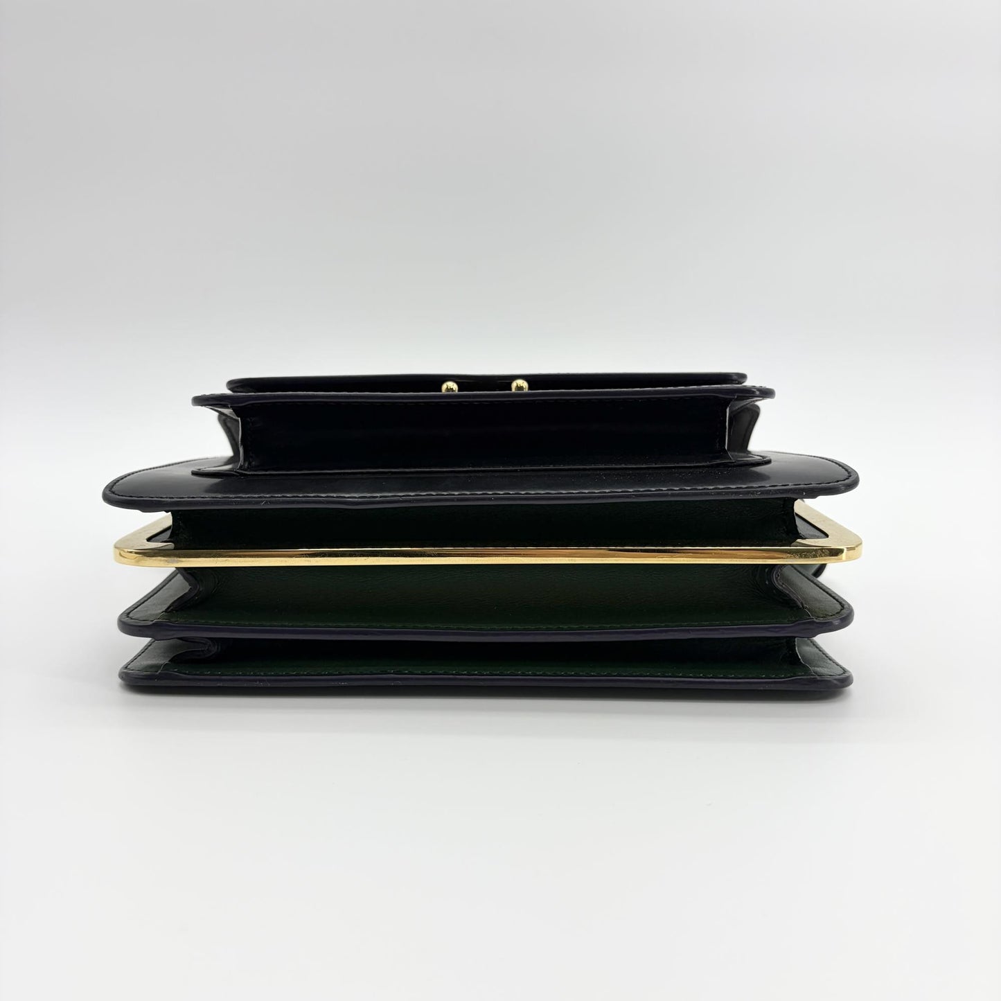 Marni Medium Trunk Bag Black Gold Hardware