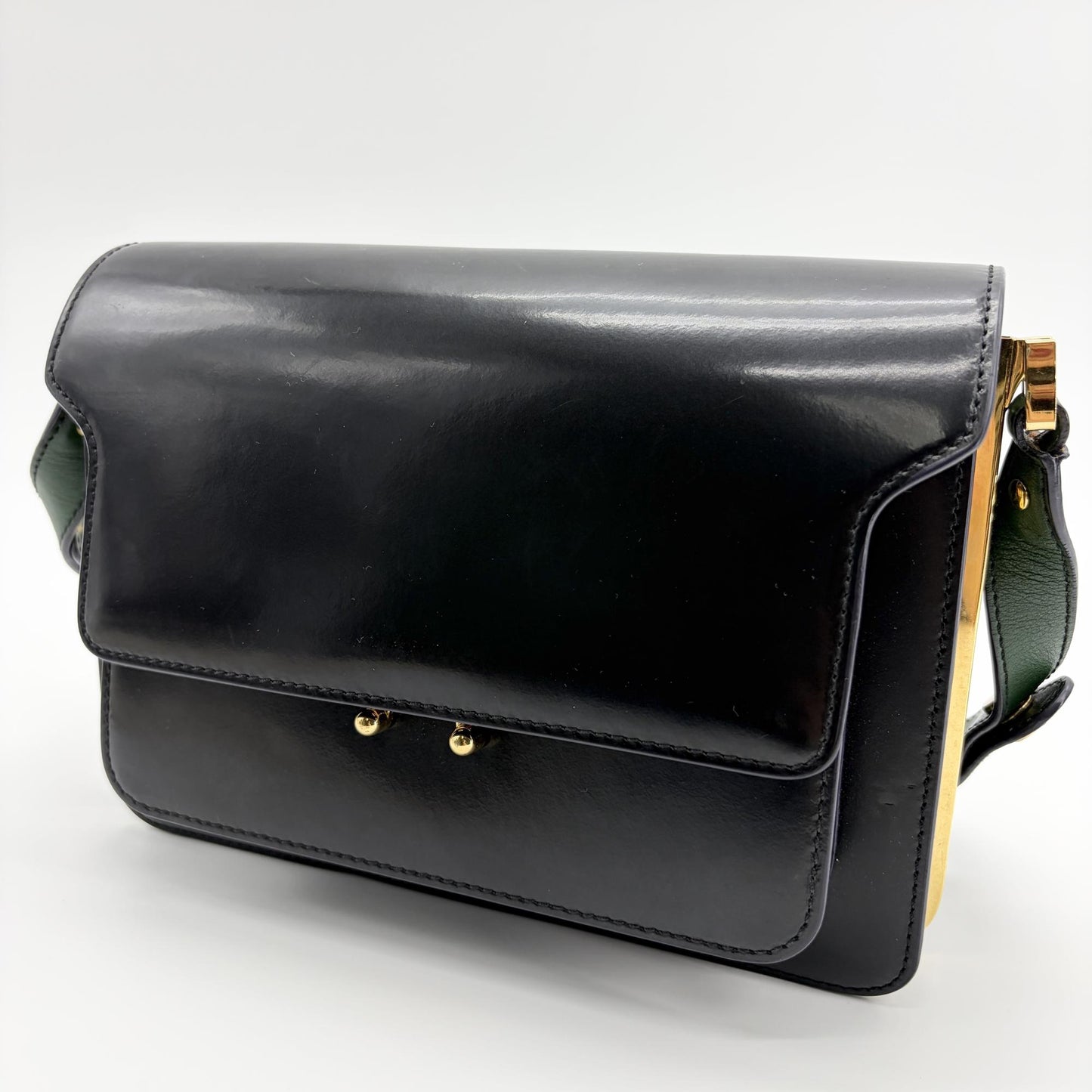 Marni Medium Trunk Bag Black Gold Hardware