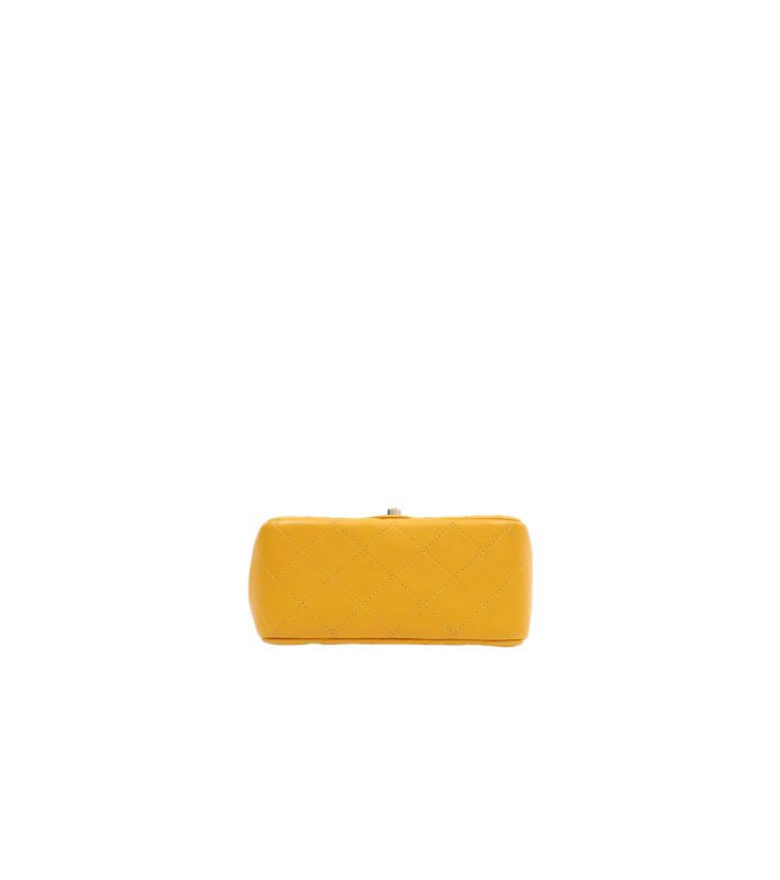 Chanel Yellow Petite Sac Chain Shoulder Bag