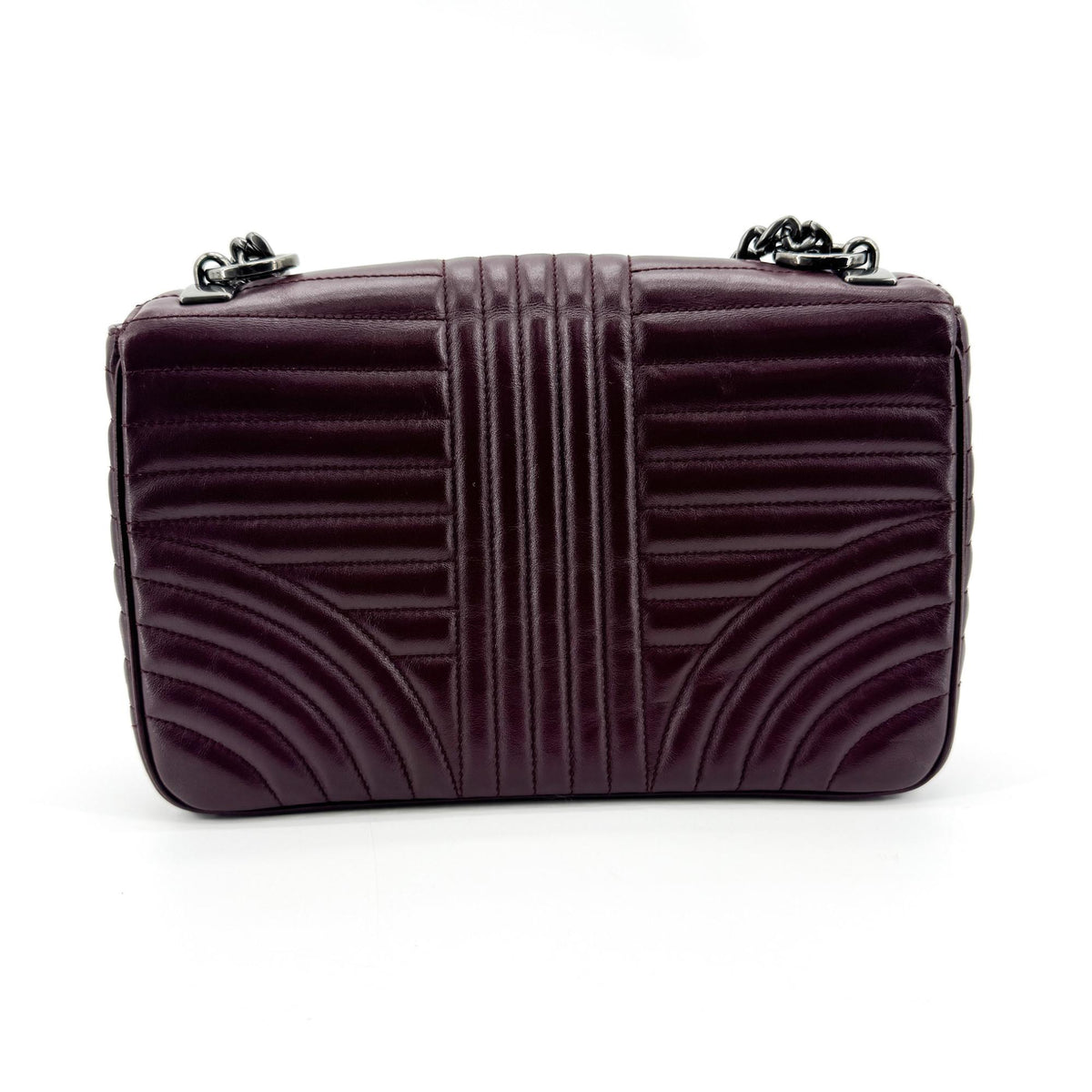 Prada Diagram Medium Crossbody Bag Burgundy Silver Hardware