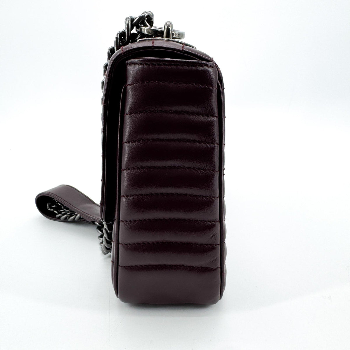 Prada Diagram Medium Crossbody Bag Burgundy Silver Hardware