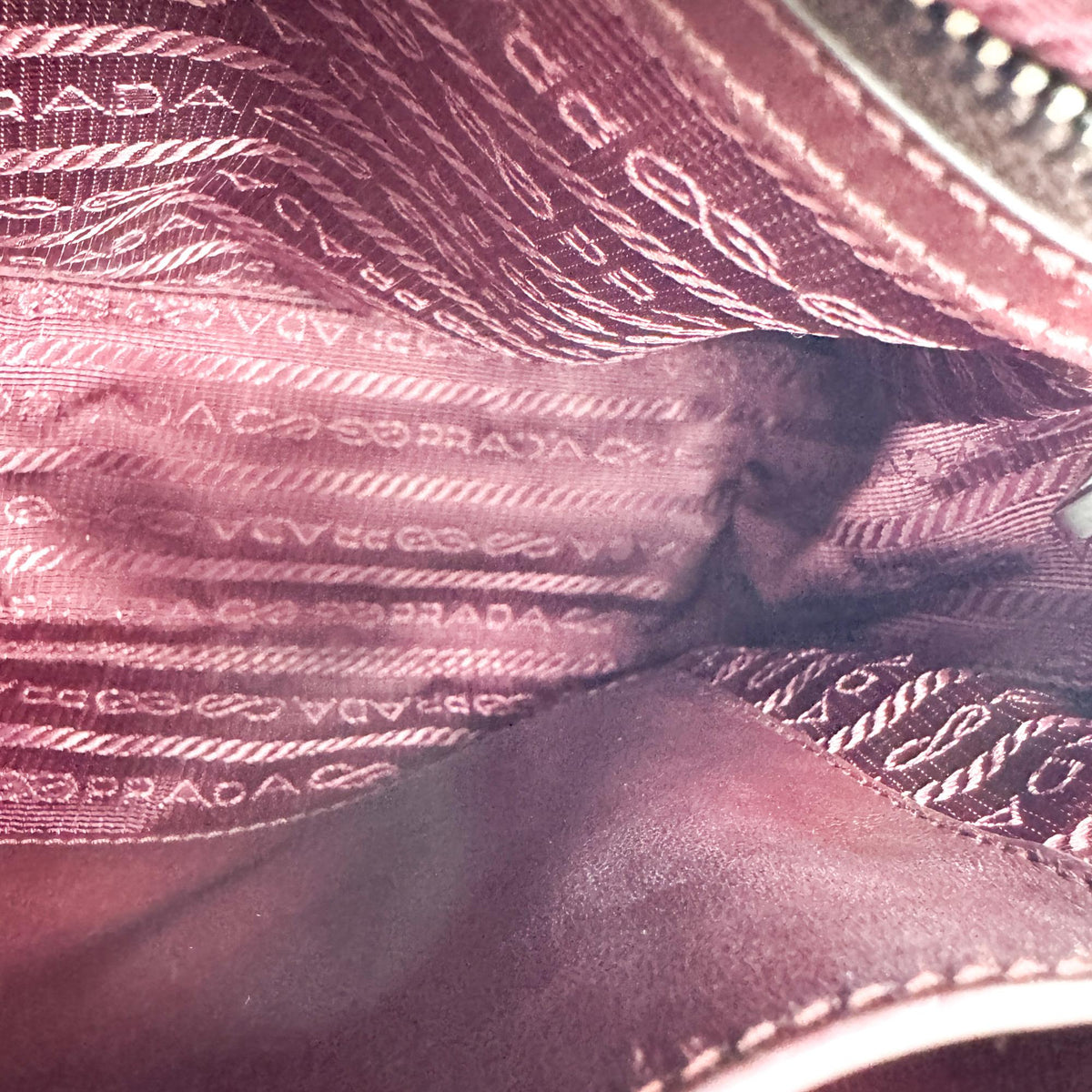 Prada Diagram Medium Crossbody Bag Burgundy Silver Hardware