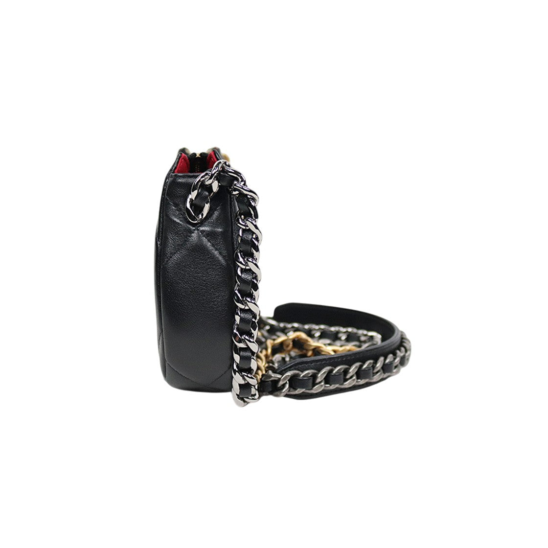 Chanel Black 19 Chain Hobo Bag