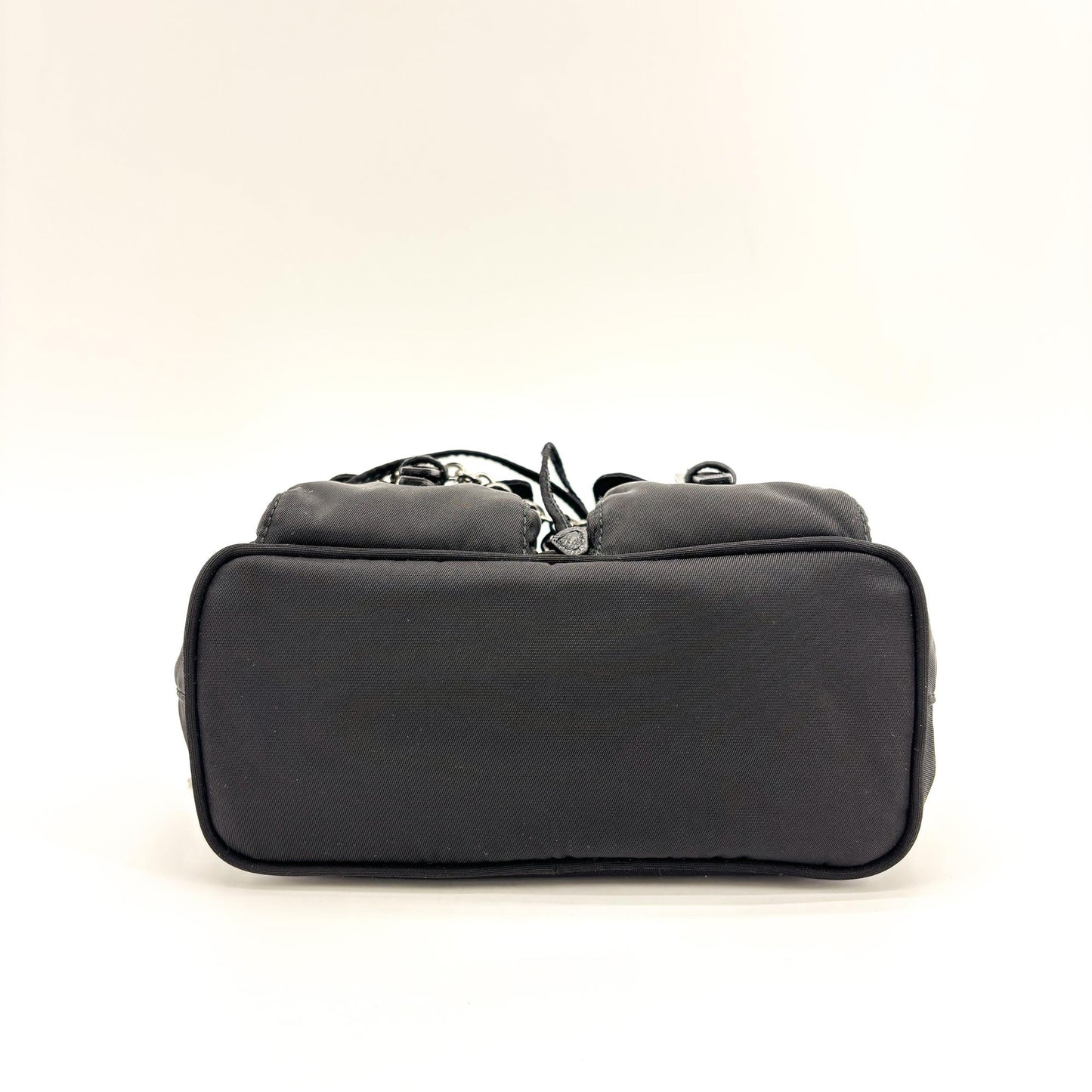 Prada Nylon Mini Chain Backpack Black
