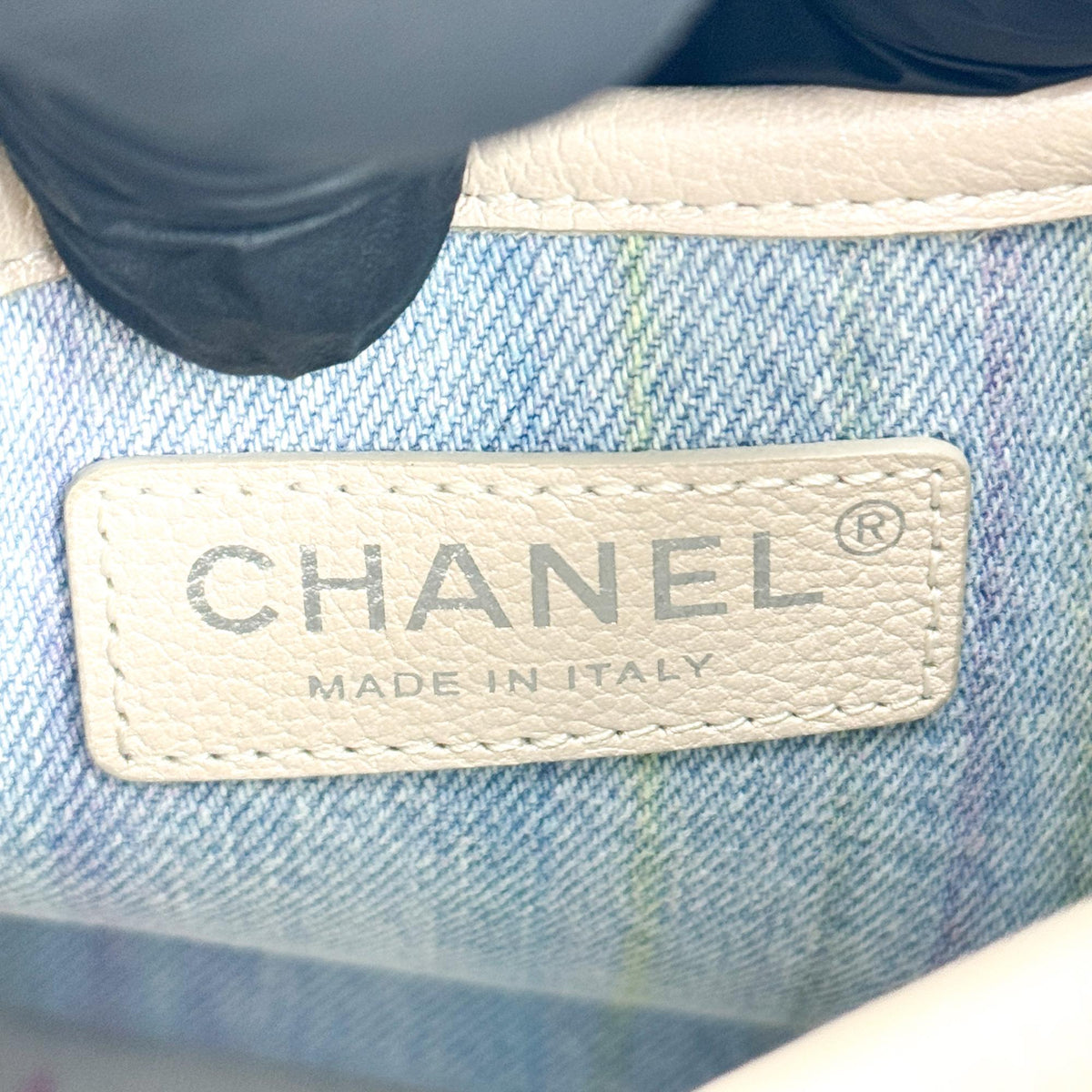 Chanel Small Hobo Bag Denim Beige Silver Hardware