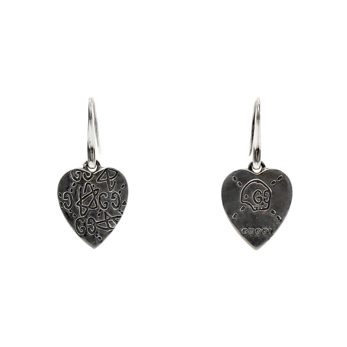 Gucci Ghost Heart Silver Earrings