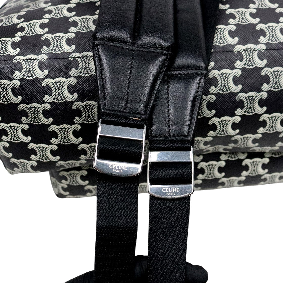 Céline Black Triomphe Canvas Backpack