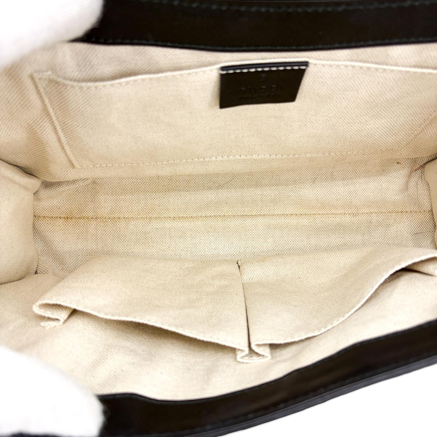 Gucci Guccisima Leather Horsebit Tassel Shoulder Bag Black