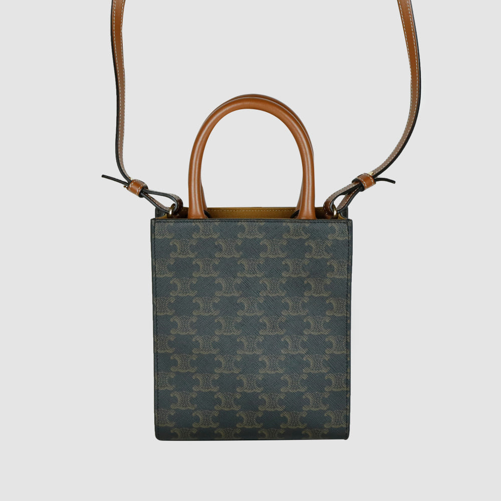 Mini Triomphe Canvas Vertical Cabas Tote Bag Crossbody 194372