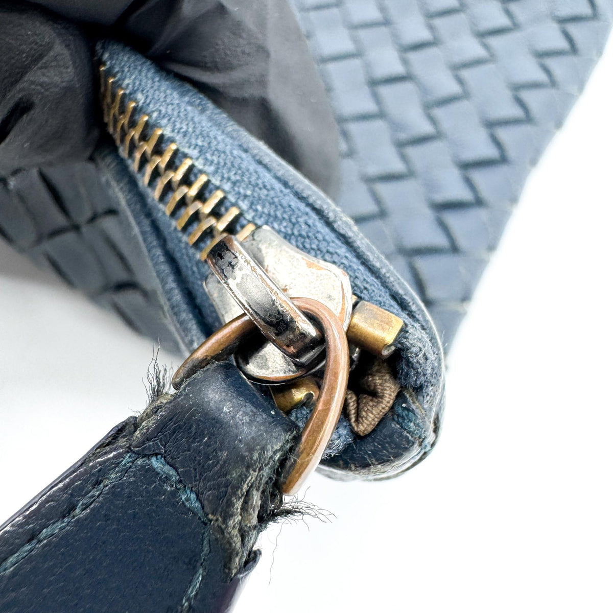 Bottega Veneta Intrecciato Leather Clutch Navy