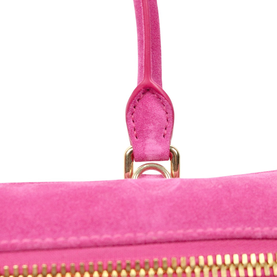 Miu Miu Pink Medium Suede Arcadia Tote Bag