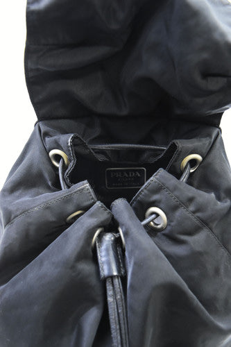 Prada Tessuto Chain Drawstring Backpack/Shoulder Bag