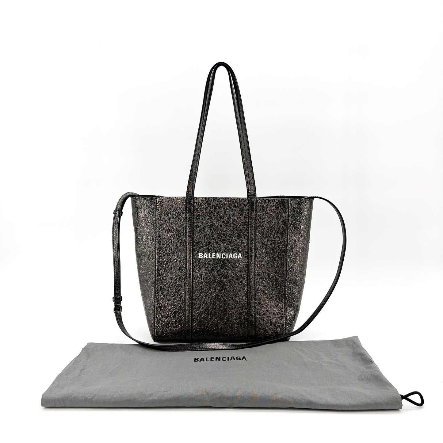 Balenciaga XS Everyday Tote Bag Metallic Dark Silver