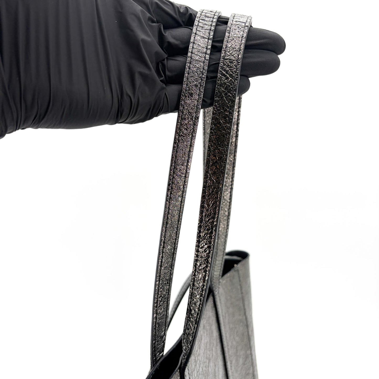 Balenciaga XS Everyday Tote Bag Metallic Dark Silver