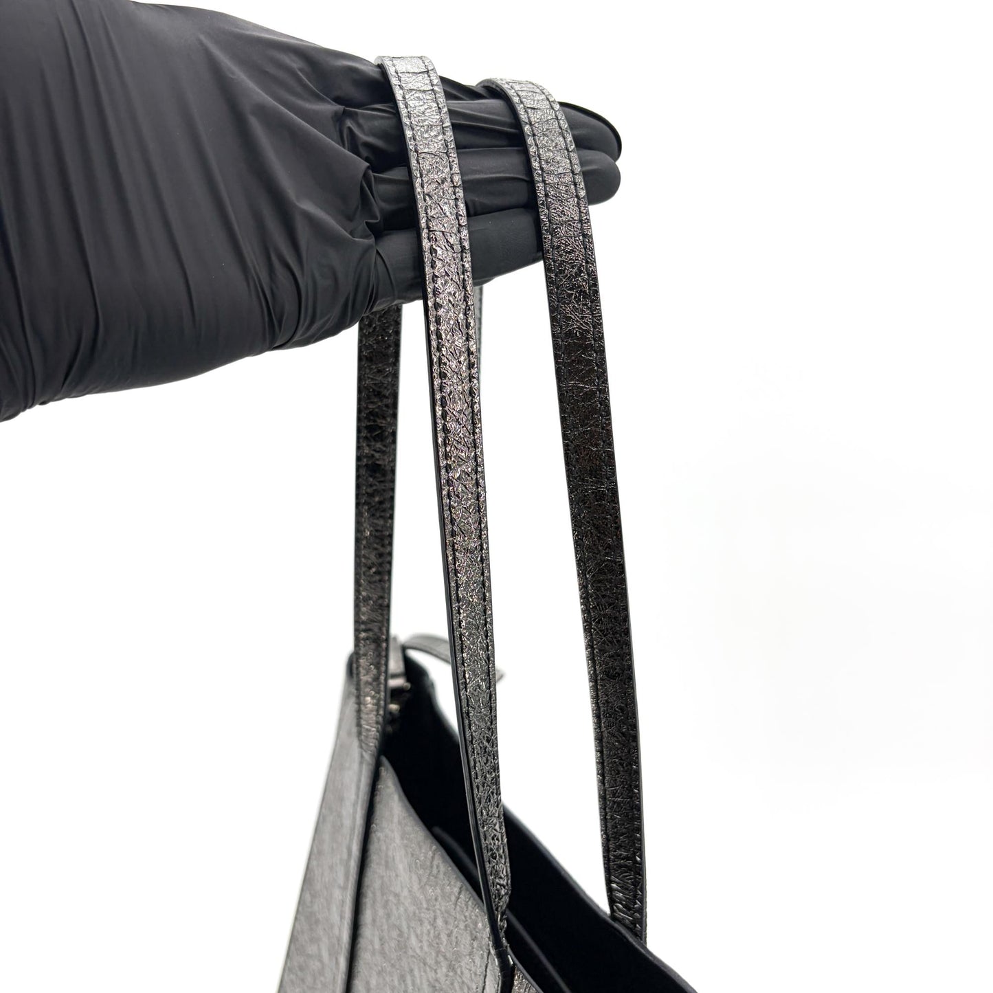 Balenciaga XS Everyday Tote Bag Metallic Dark Silver