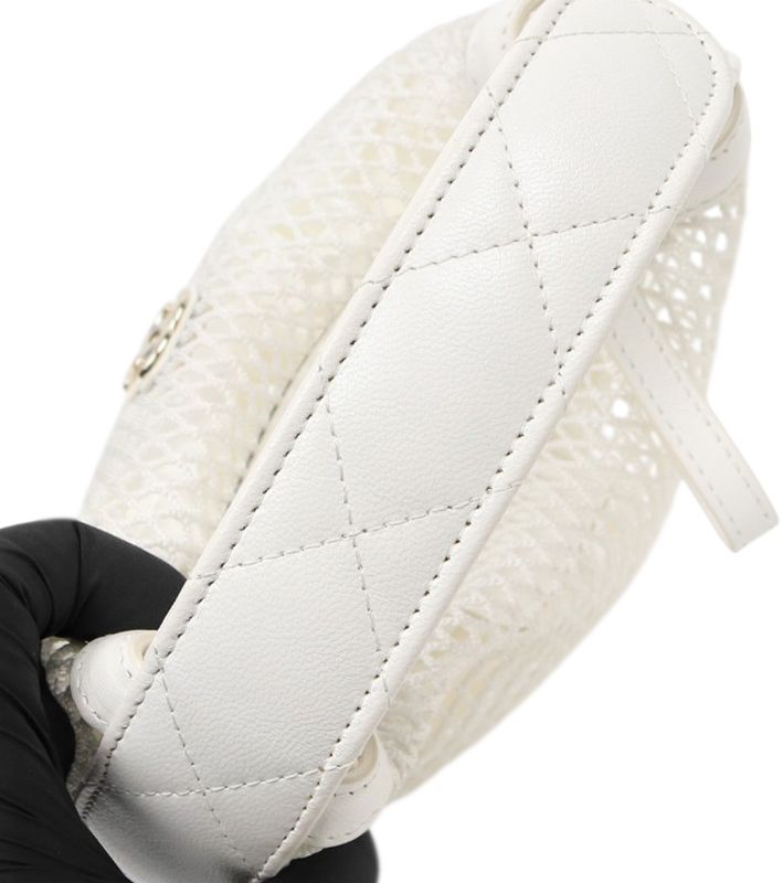 Chanel White Mesh Hobo Shoulder Bag