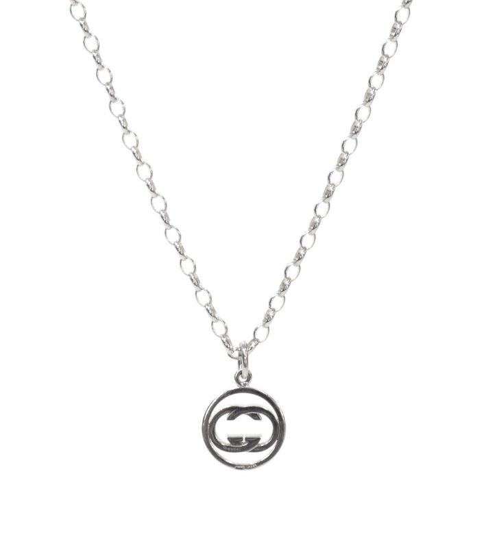Gucci Round Interlocking G Silver Necklace