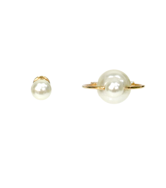 Dior Cubic DIOR Tribal Pearl Earrings