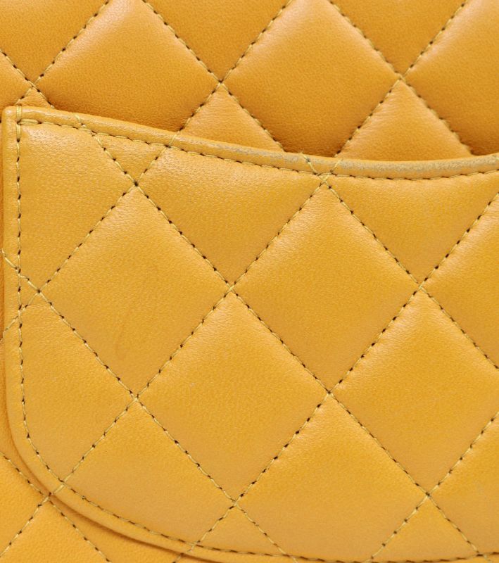 Chanel Yellow Petite Sac Chain Shoulder Bag