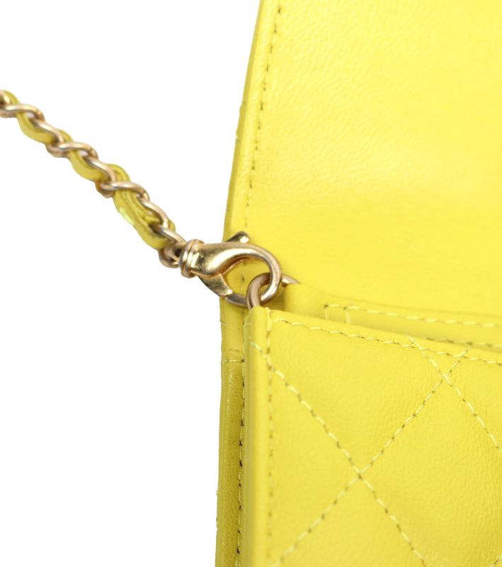 Chanel Mini Yellow Golden Ball Chain Crossbody Bag