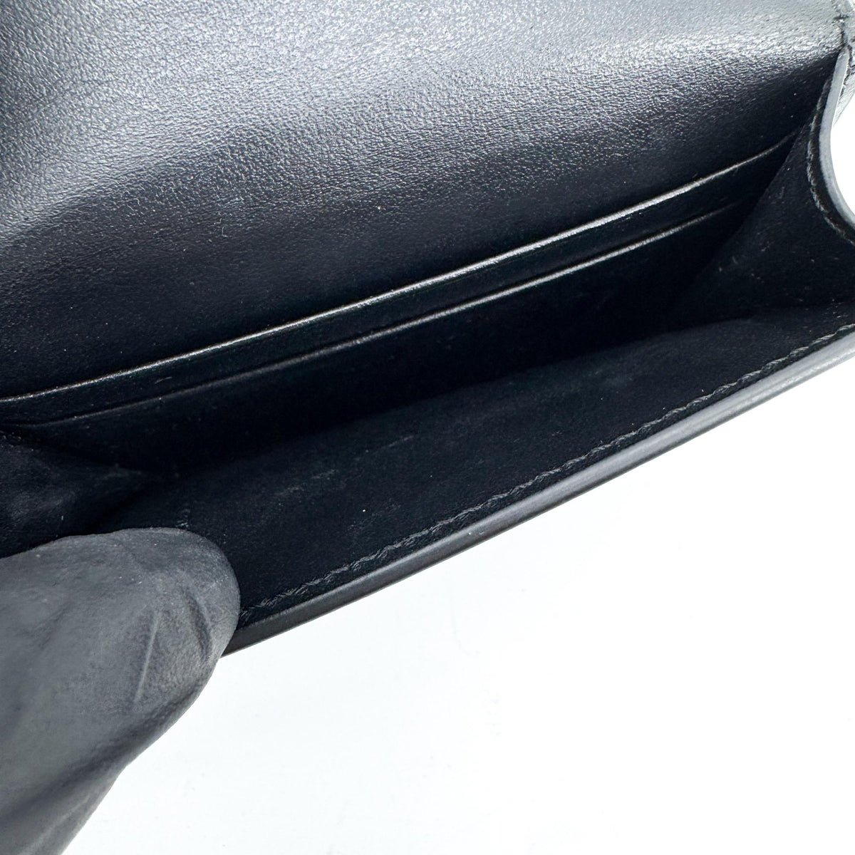 Celine Small Triomphe Wallet Shiny Calfskin Black Gold Hardware