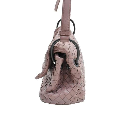 Bottega Veneta Intrecciato Pink Flap Crossbody Bag