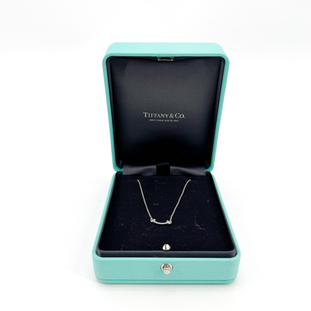 Tiffany & Co. T Smile Mini Pendant White Gold Diamond