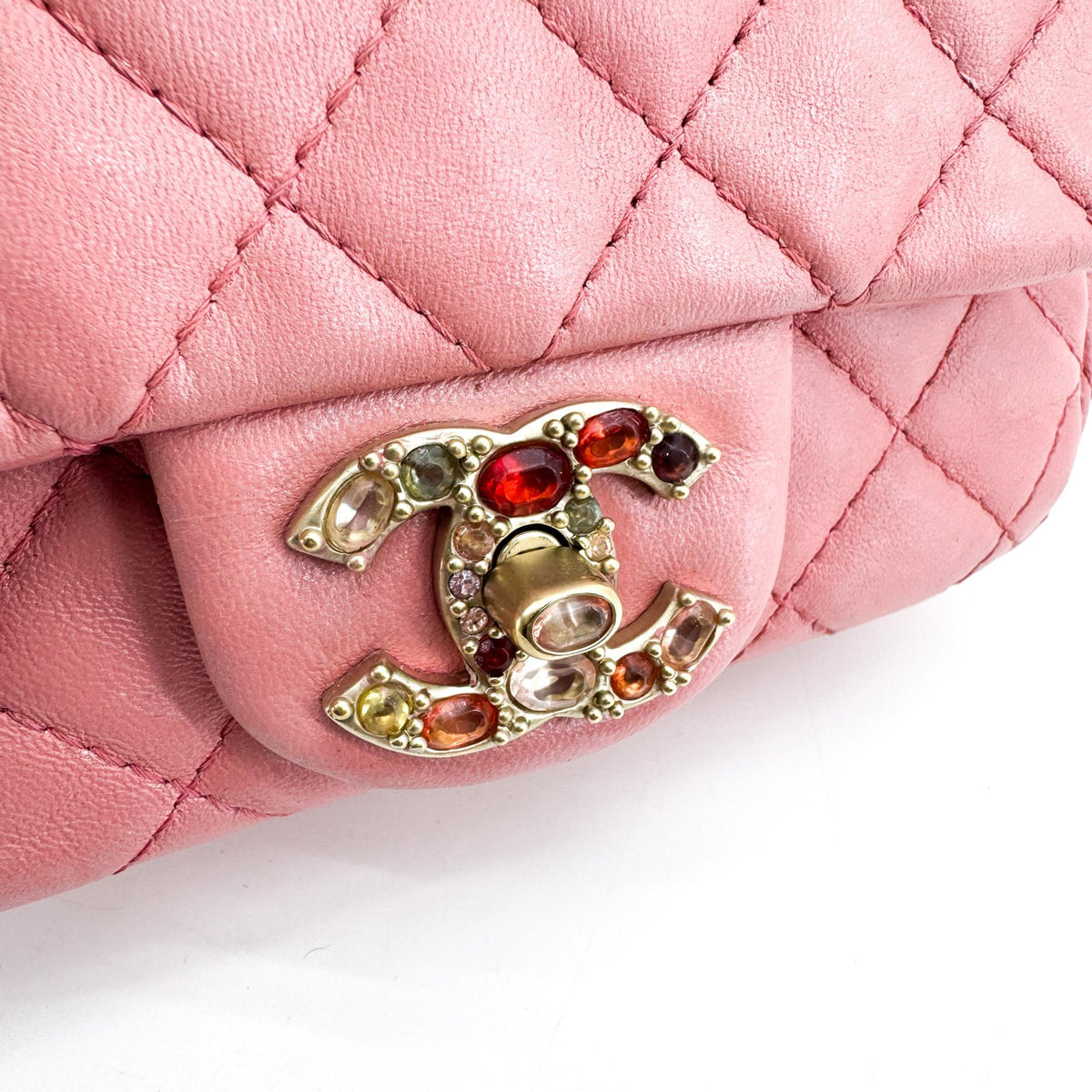 Chanel Jewel CC Logo Mini Flap Bag Pink