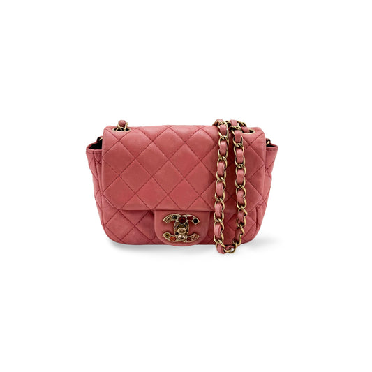 Chanel Jewel CC Logo Mini Flap Bag Pink