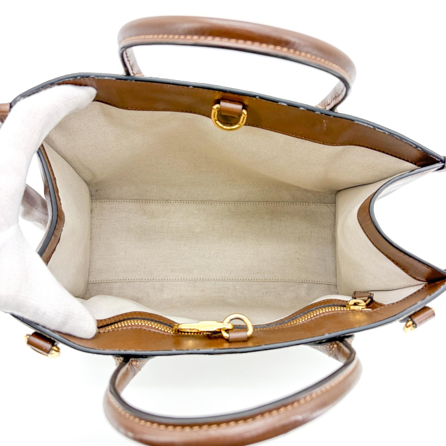 Gucci Interlocking G Medium Tote Bag Beige Brown