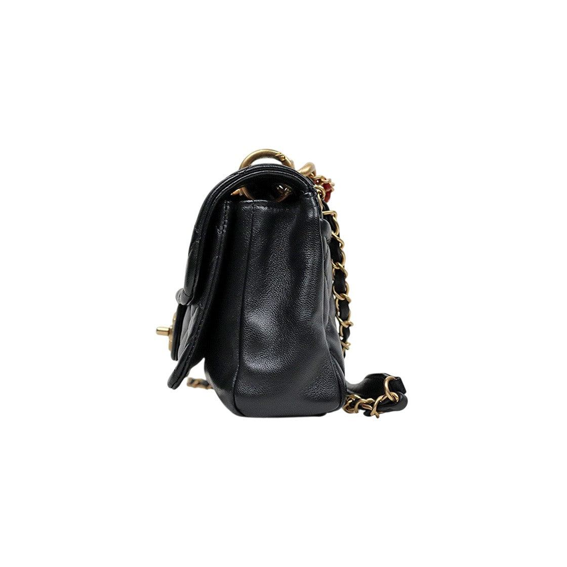 Chanel Black Quilted CC Top-Handle Chain Shoulder Bag