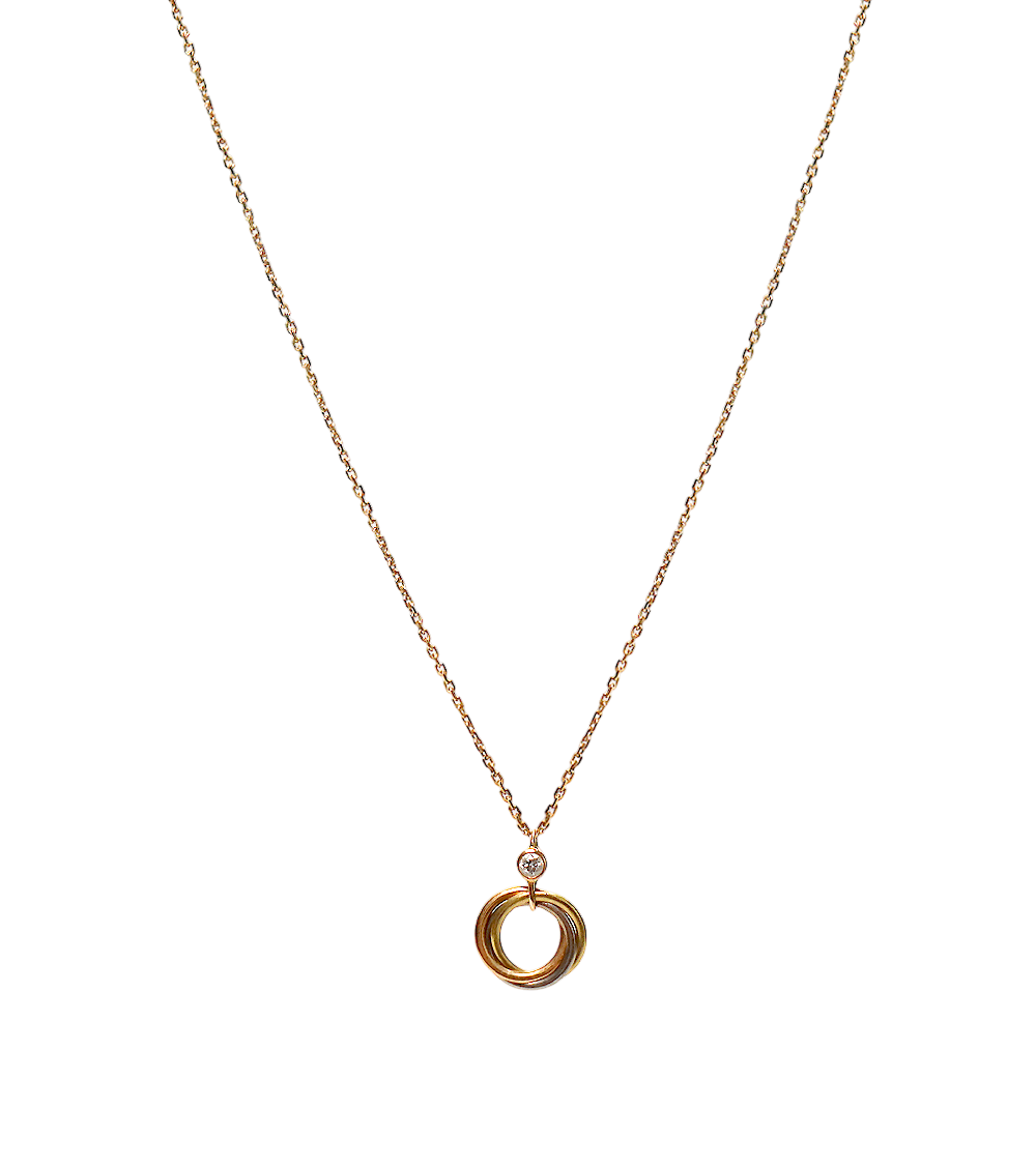 Cartier 18K Gold Trinity Diamond Single-Strand Necklace