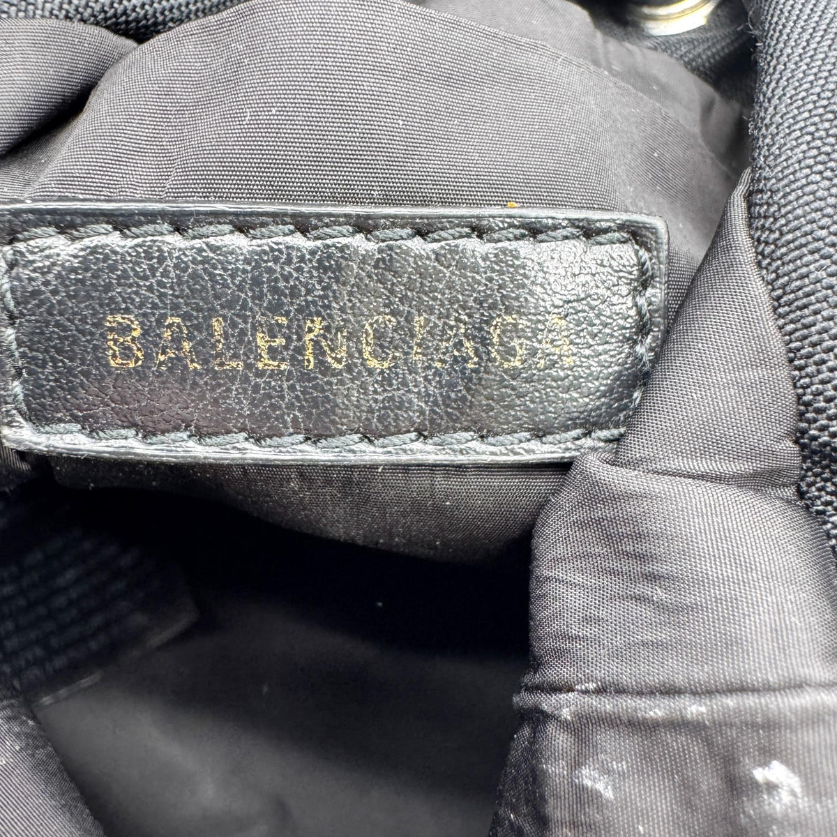 Balenciaga Wheel XS Drawstring Bucket Bag Black