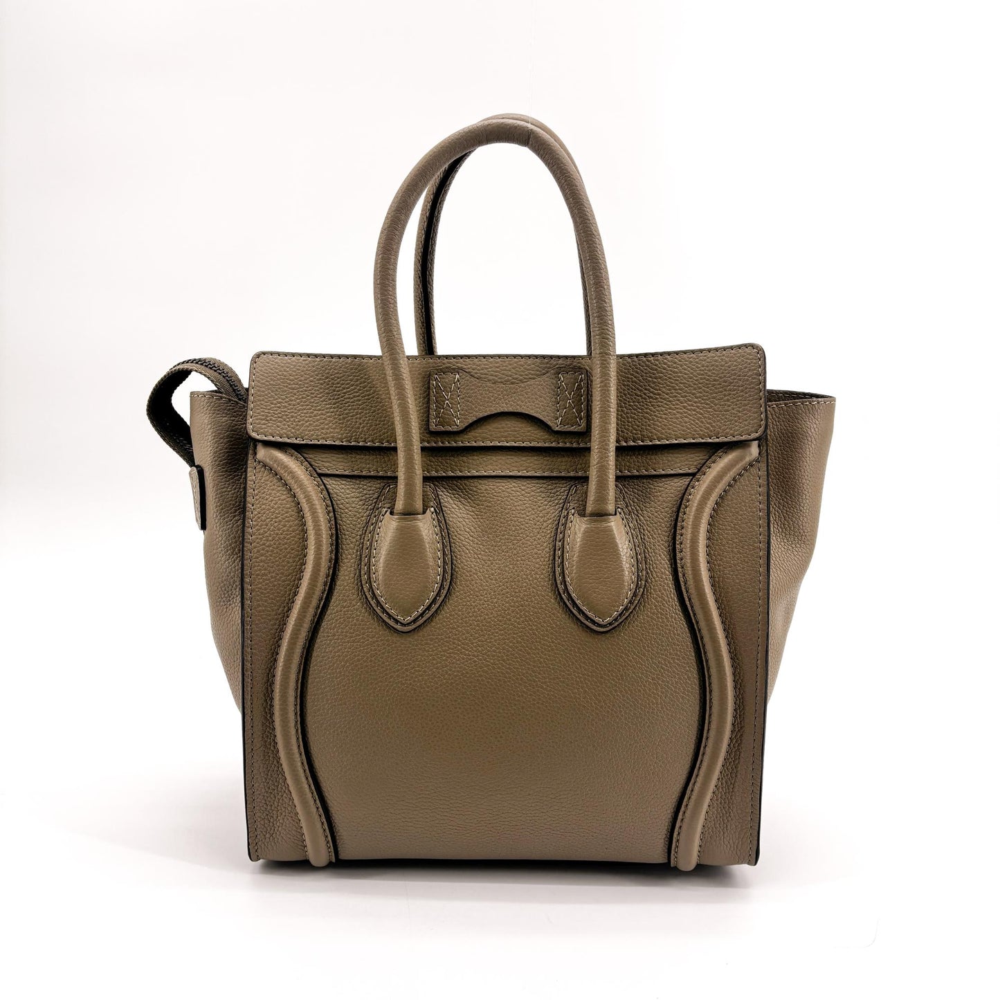 Celine Micro Luggage Bag Drummed Calfskin Dune
