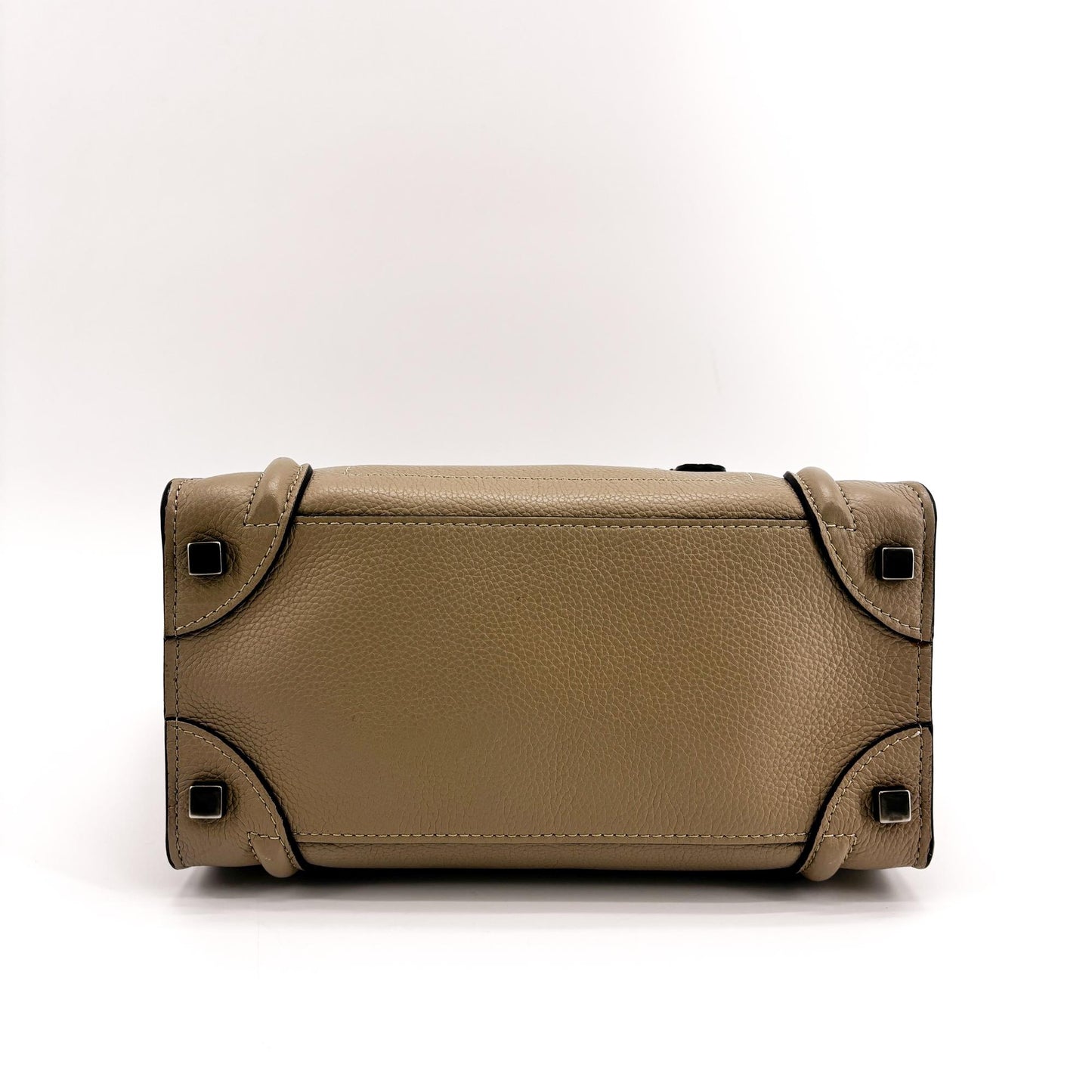 Celine Micro Luggage Bag Drummed Calfskin Dune