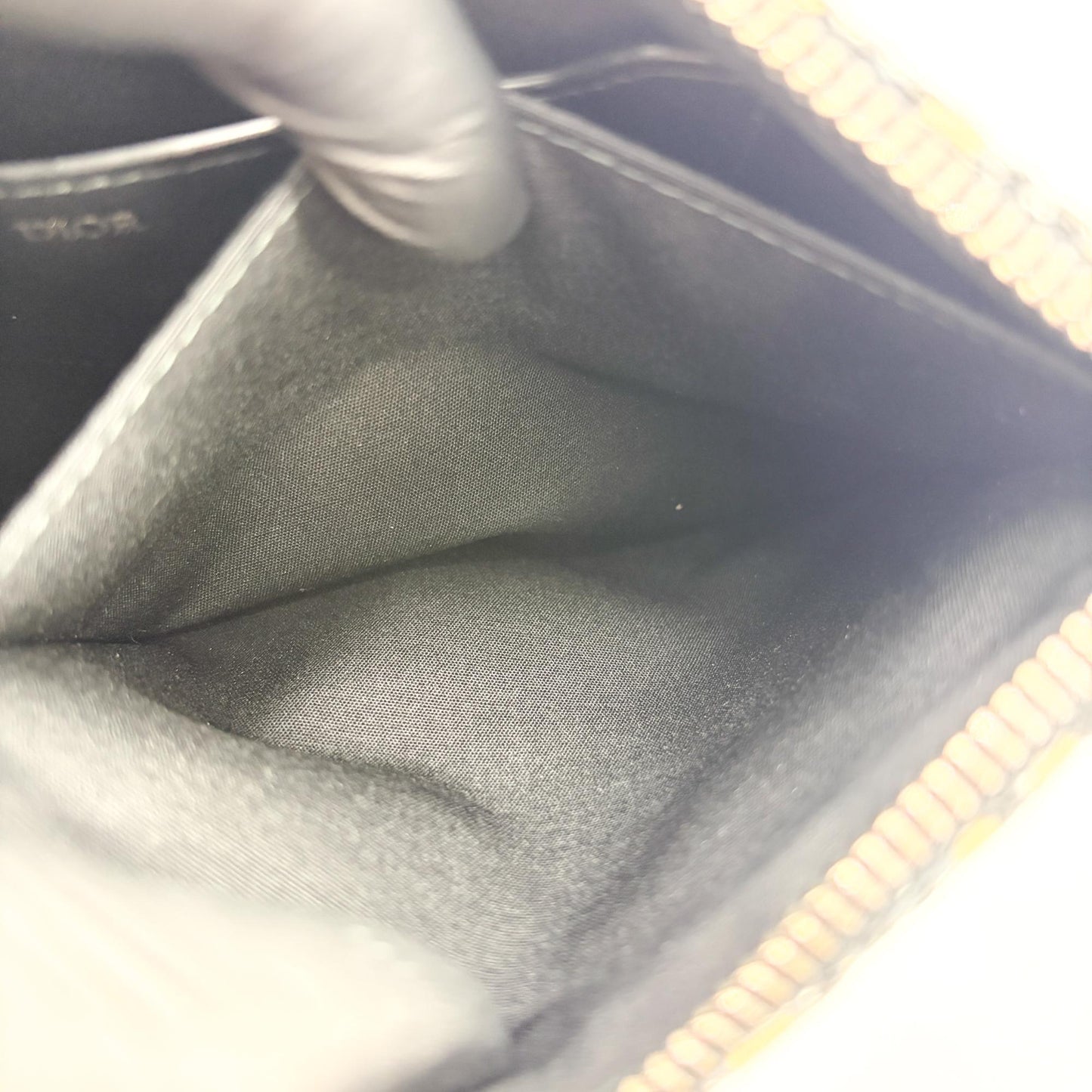 Dior Oblique Zipper Pouch Beige Black