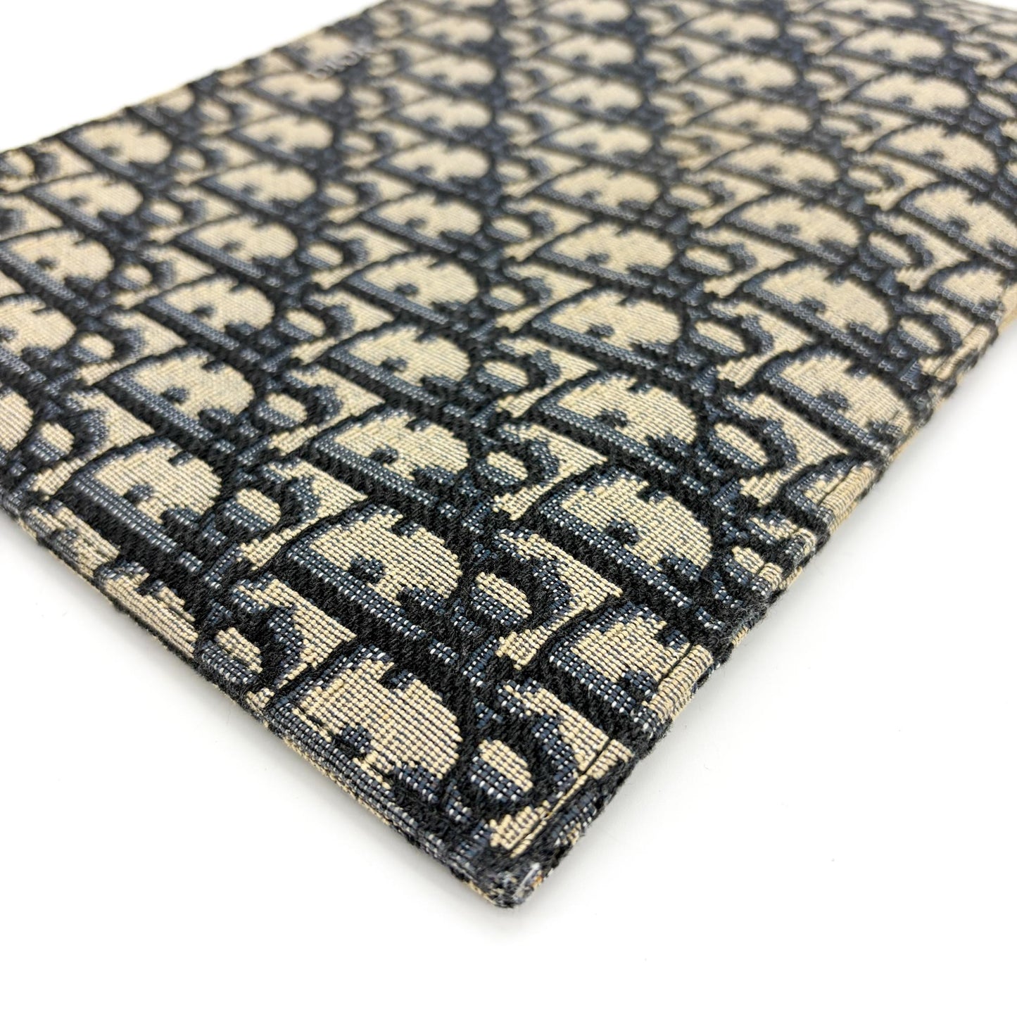 Dior Oblique Zipper Pouch Beige Black